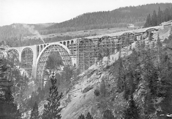 Bau des Wiesener Viaduktes